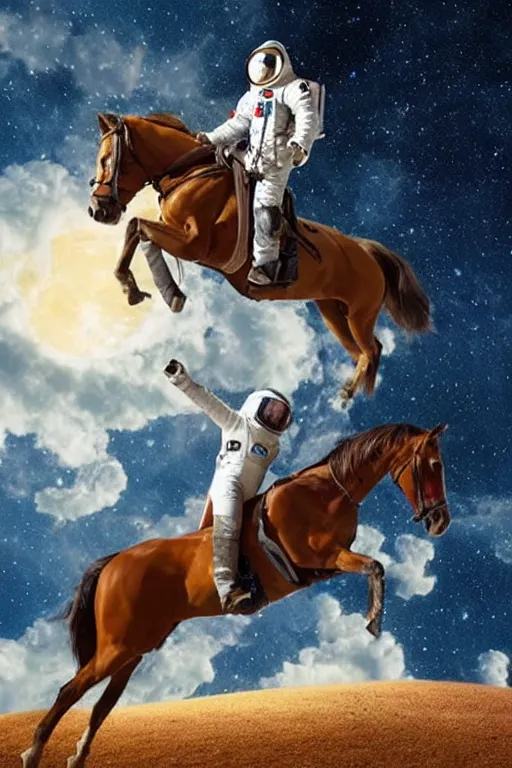 Image similar to astronaut riding horse, upside down