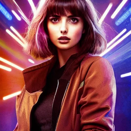 Image similar to hologram joi from blade runner 2 0 4 9 played by ana de armas, neo noire
