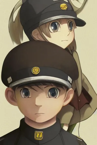 Image similar to beautiful little boy in nazi male uniform posing with an jew. made in abyss art style, sharps focus, cute detailed artwork, anatomically correct, ilya kuvshinov, reflection, perfect composition, wallpaper mobile, digital art, detailed anime soft face, symmetrical face, western comic, illustration, realistic, smooth, lois van baarle, soft details, illumination