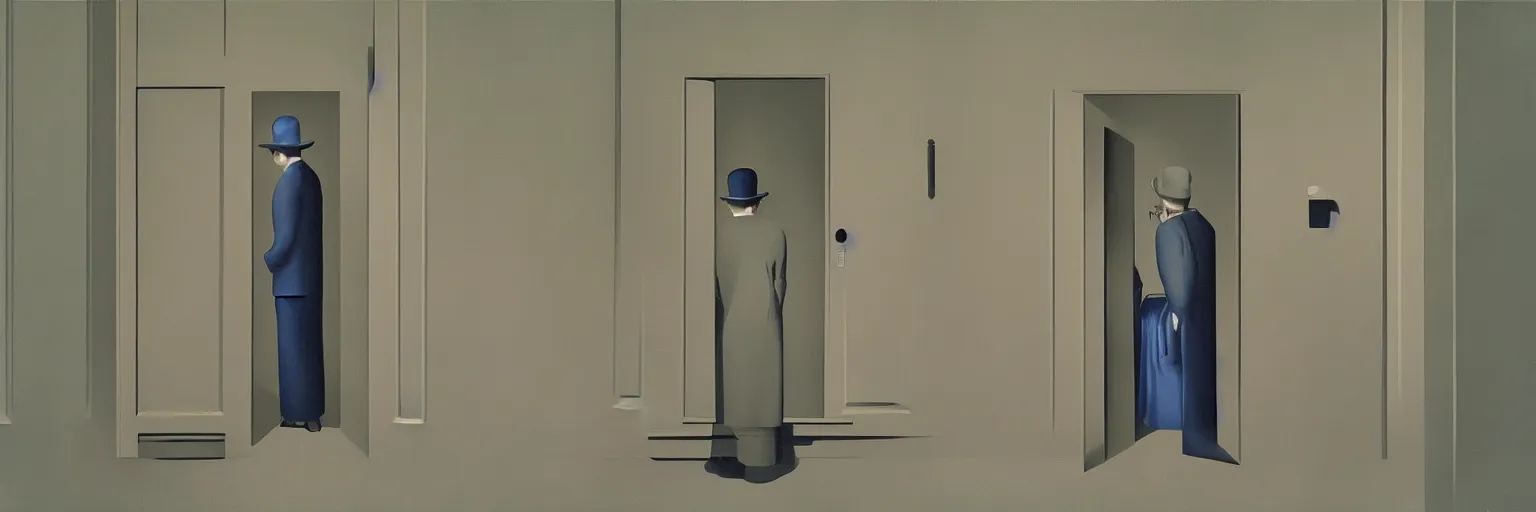 Image similar to door painting magritte