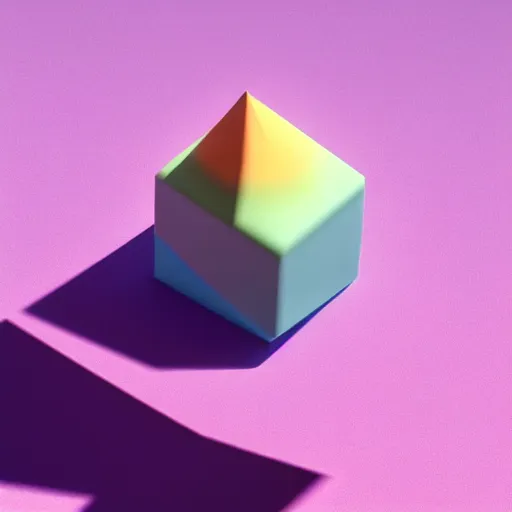 Prompt: A 3d render of pastel colored liquid objects are melting together as a clay in a geometric shape with detailed shadow. Geometric shaped. render, low angle camera, detailed shading, vray octane, redshift. ray tracing. volumetric lighting. micro details, Hyper detailed, 8K3d, Trending on Artstation. rendered in cinema4d, Hyper realism.