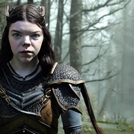 Image similar to Anya Taylor-joy as character in Skyrim