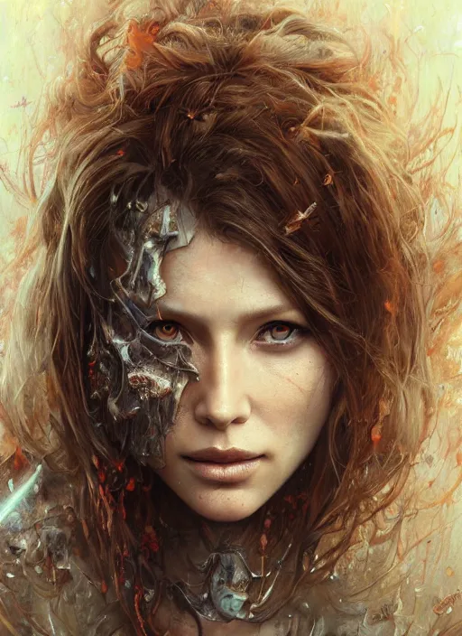 Prompt: jessica beil painting, highly detailed, cinematic, 8 k, by stanley artgerm, tom bagshaw, greg rutkowski, carne griffiths, ayami kojima, beksinski, trending on deviantart, hyper - detailed, horror, full of color,