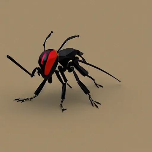 Image similar to low poly robotic wasp