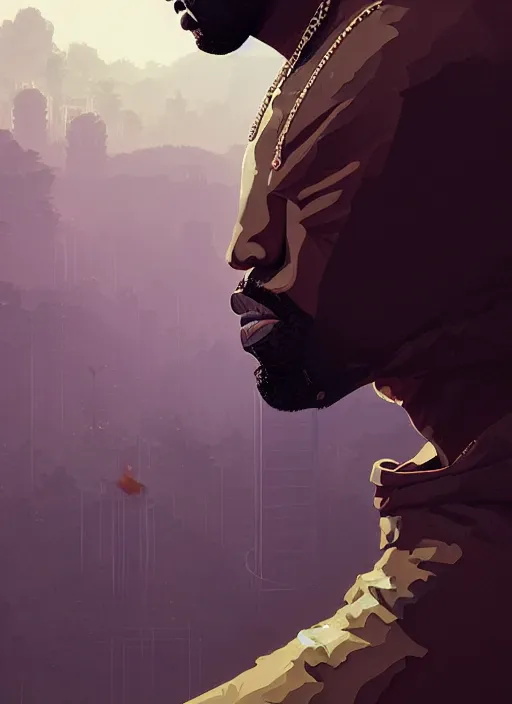 Image similar to highly detailed portrait kanye west standing pose in gta v stephen bliss unreal engine fantasy art by greg rutkowski loish rhads ferdinand knab makoto shinkai lois van baarle ilya kuvshinov rossdraws tom bagshaw global illumination radiant light detailed intricate environment