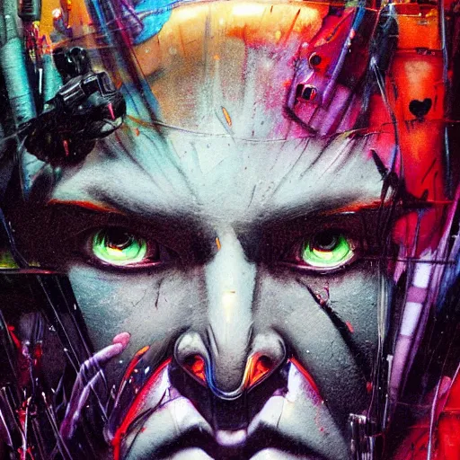 Image similar to dream portrait of Batman, cameras, melting ,8k,by tristan eaton,Stanley Artgermm,Tom Bagshaw,Greg Rutkowski,Carne Griffiths, Ayami Kojima, Beksinski, Giger,trending on DeviantArt,face enhance,hyper detailed,minimalist,cybernetic, android, blade runner,full of colour