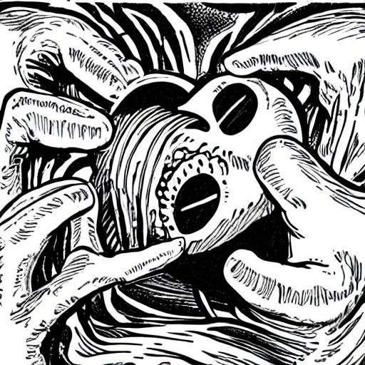 Image similar to the sphagetti monster in the style of 1 9 6 0 s, atheism god