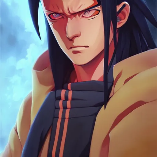 Image similar to portrait of madara uchiha from naruto shippuden, highly detailed, digital painting, artstation, concept art, smooth, sharp focus, illustration, art by artgerm and greg rutkowski and alphonse mucha, beautiful composition