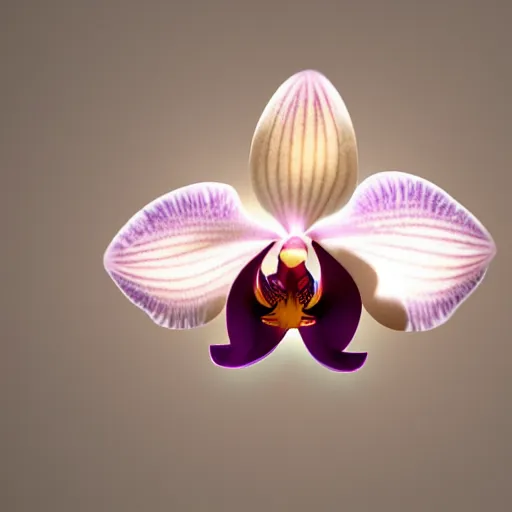 Image similar to orchid glowing in the dark, unreal engine, octane render