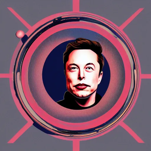 Image similar to portrait of elon musk, highly detailed, centered, solid color background, digital painting