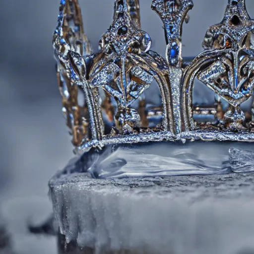 Prompt: beautiful ice queen ornate cload and crown, highly detailed, 4k, HDR, smooth, sharp focus, hyper realistic, high resolution, award-winning photo