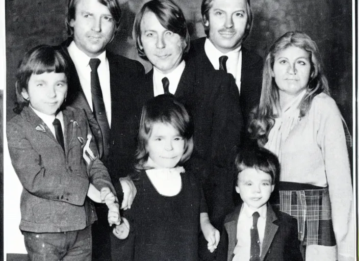 Image similar to a family of four in the 1 9 7 0 s