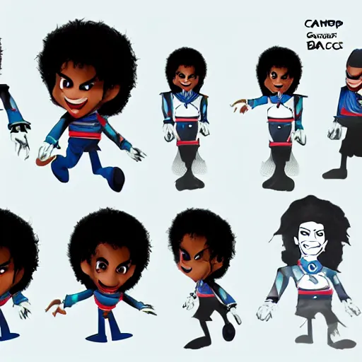 Image similar to character design sheets for camp black face, single michael jackson, michael jackson, michael jackson, michael jackson, michael jackson, michael jackson, michael jackson, michael jackson, ( ( ( mickey mouse ) ) ), nendroid, stephen bliss style