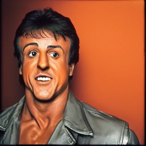 Prompt: orange!!! that looks like stallone, funny award - winning photo, rolleiflex tlr