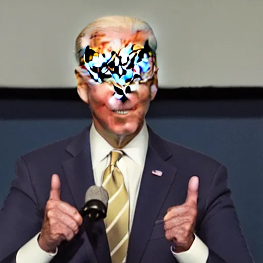 Prompt: joe biden with glowing laser eyes, artstatiom