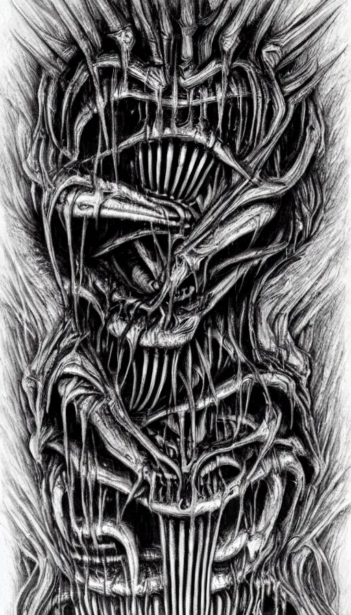 Prompt: rage, by hr giger