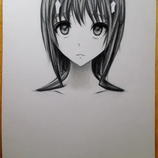 Prompt: profile portrait of an anime girl. pencil drawing