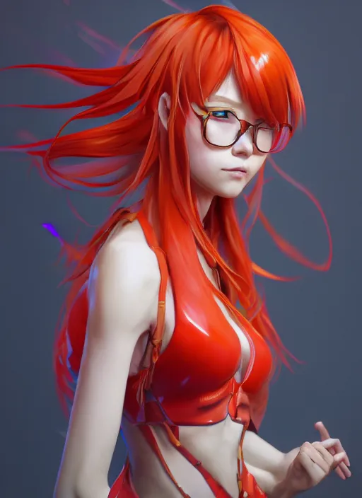 Image similar to asuka langley soryu, from league of legends, hyper detailed, digital art, trending in artstation, cinematic lighting, studio quality, smooth render, fluorescent skin, unreal engine 5 rendered, octane rendered, art style by klimt and nixeu and ian sprigger and wlop and krenz cushart