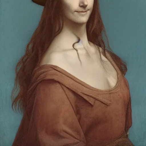 Image similar to portrait of leonardo davinci by ross tran and artgerm and john collier and gustave courbet