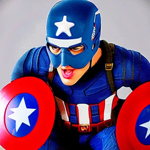 Image similar to elmo as captain america