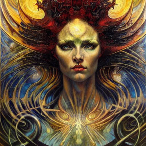 Image similar to Divine Chaos Engine by Karol Bak, Jean Delville, and Vincent Van Gogh