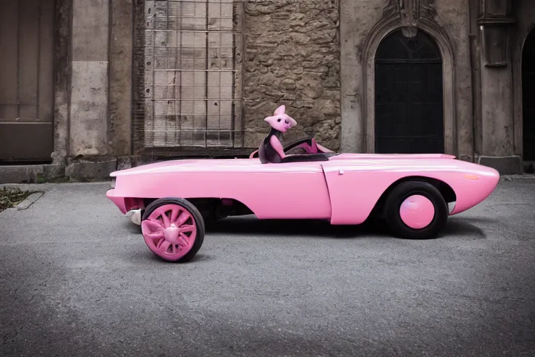 Image similar to Elegant photography of the pink panther car