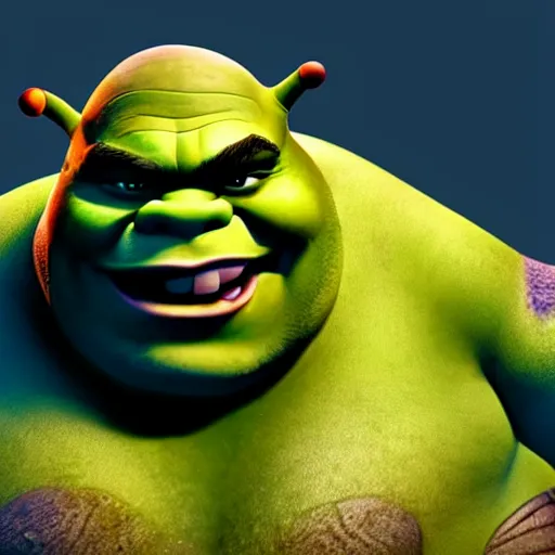 Image similar to shrek as pudge from dota 2 casting hook ability, hyper realistic, 8 k