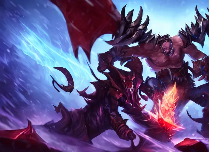 Prompt: league champion splash art of the devil