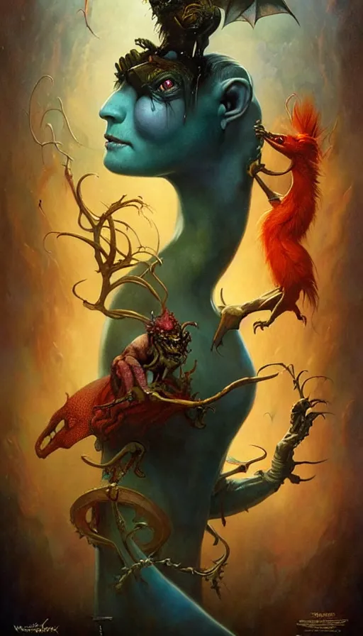 Image similar to exquisite imaginative friendly weird magic creature poster art humanoid colourful movie art by : : weta studio tom bagshaw james jean frank frazetta