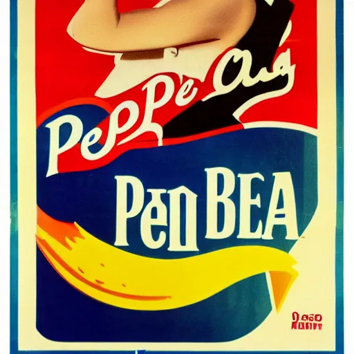 Image similar to pepsi cola poster. 1950.