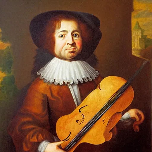 Image similar to a quokka as a 1 7 th century composer, portrait, oil painting