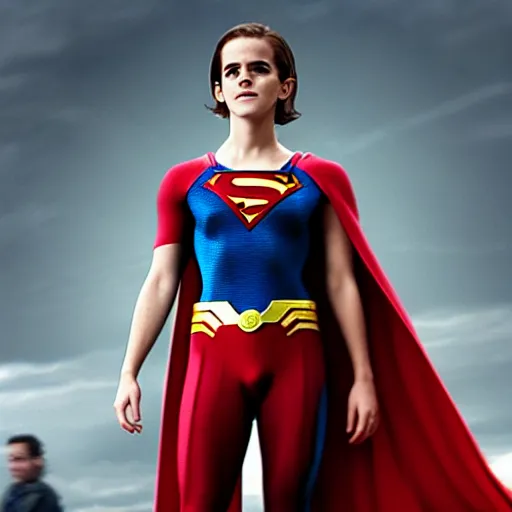 Prompt: Emma Watson as Superman