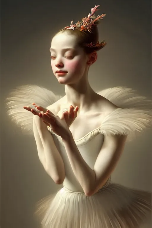 Image similar to epic professional digital art of sweet ballerina accent lighting, painted, intricate, detailed, cheery, fun, effervescent, by roberto ferri, epic, stunning, gorgeous, much wow, much detail, cinematic, masterpiece, unreal engine render
