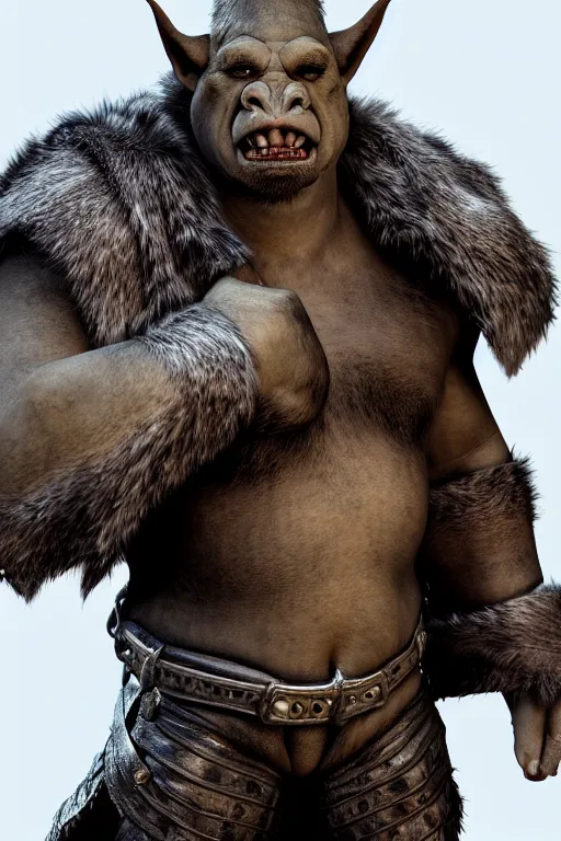 Prompt: A full body shot of a handsome orc-((pig)) looking into the camera wearing a leather fur jacket and boots, full body shot, detailed face, portrait, artstation, realistic, highly detailed, symmetrical, D&D, Dungeons & Dragons, hyper realistic, dynamic pose, high detail, octane render, unreal engine, 8k, fantasy art, highly detailed, concept art