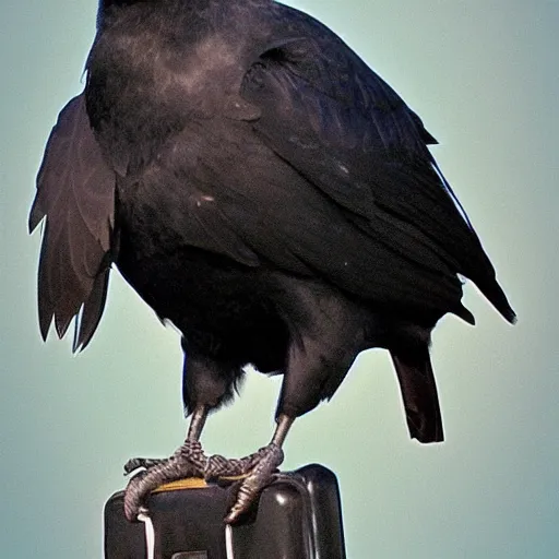 Prompt: crow as a business man