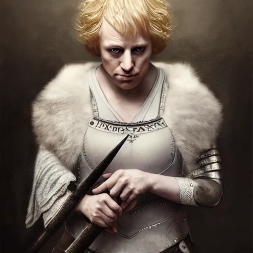 Image similar to donald trump as brienne of tarth, digital painting, extremely detailed, 4 k, intricate, brush strokes, mark arian, artgerm, bastien lecouffe - deharme