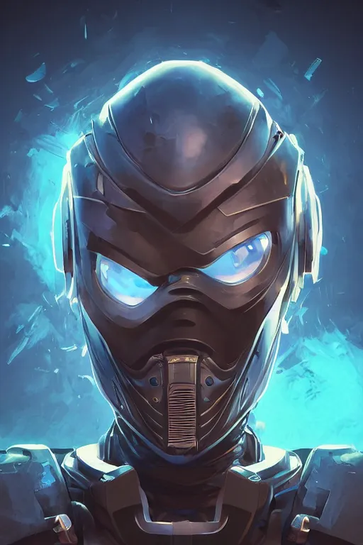 Image similar to epic mask helmet robot ninja portrait stylized as fornite style game design fanart by concept artist gervasio canda, behance hd by jesper ejsing, by rhads, makoto shinkai and lois van baarle, ilya kuvshinov, rossdraws global illumination radiating a glowing aura global illumination ray tracing hdr render in unreal engine 5