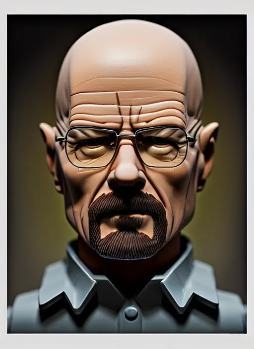 Image similar to epic portrait cinematic shot professional walter white as a lego figure, fine details. night setting. realistic shaded lighting poster by craig mullism, artgerm, jeremy lipkin and michael garmash, unreal engine, radiant light, detailed and intricate environment, digital art, trending on art station,