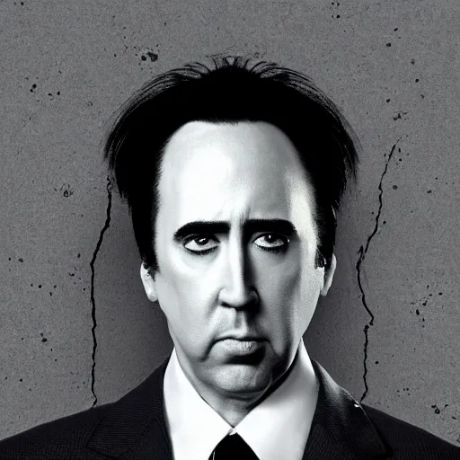 Prompt: insane Nick Cage is sad and crying, 4k photograph