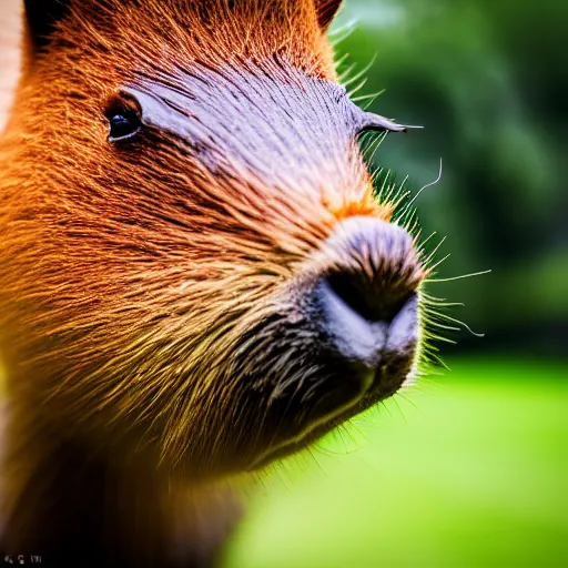 Image similar to cute capybara eating a nvidia gpu with cooling fans, chewing on a graphic card, wildlife photography, bokeh, sharp focus, 3 5 mm, taken by sony a 7 r, 4 k, award winning