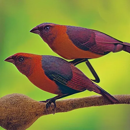 Prompt: “beautiful multicolor catbirds from Papua New Guinea, photo from National Geographic”