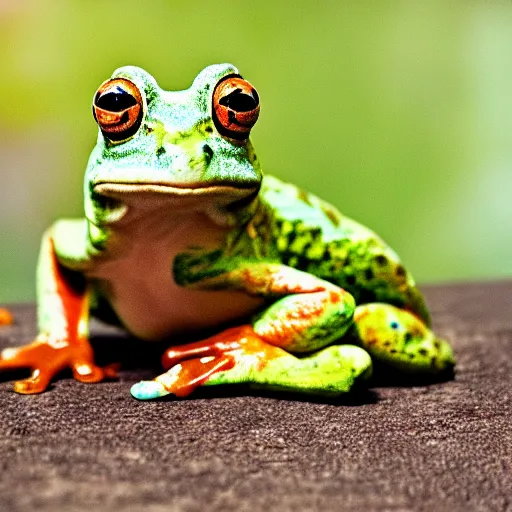 Prompt: a portrait photo of frog dog rabbit gecko, award winning photography, 5 0 mm