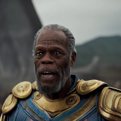 Image similar to film still of Danny Glover playing Heimdall in Thor, 4k