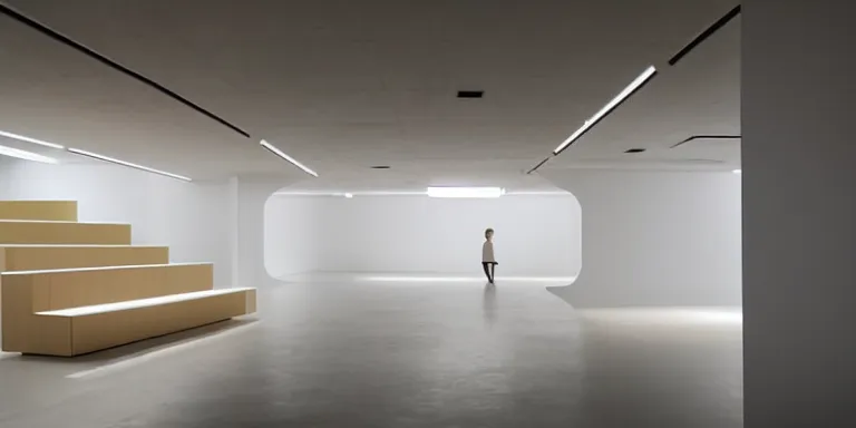 Prompt: dezeen showroom, minimalissimo, archdaily soft light gradient computer blur from spike jonze her