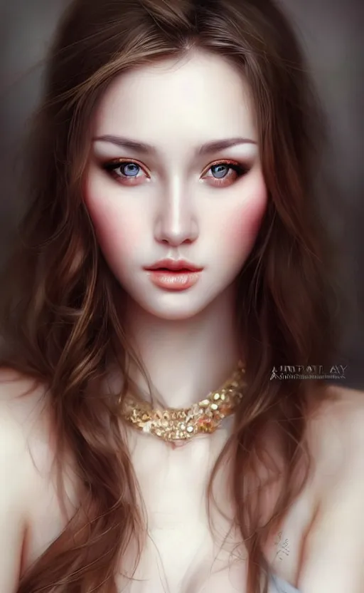 Image similar to a gorgeous russian female photo, bokeh, beautiful face, professionally retouched, soft lighting, realistic, smooth face, full body shot, torso, dress, perfect eyes, sharp focus on eyes, 8 k, high definition, insanely detailed, intricate, elegant, art by artgerm and kyoung hwan kim