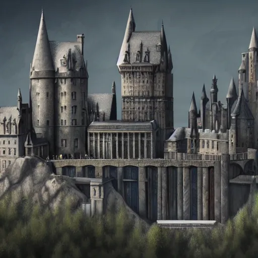 Prompt: brutalist hogwarts, extremely detailed digital art, 4 k, dreamy illustration, trending on artstation