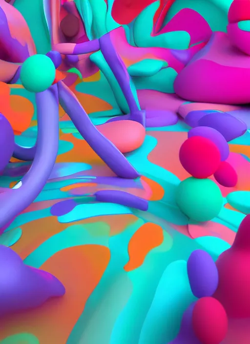 Image similar to : soft abstract colorful art installation zbrush vr dalle2