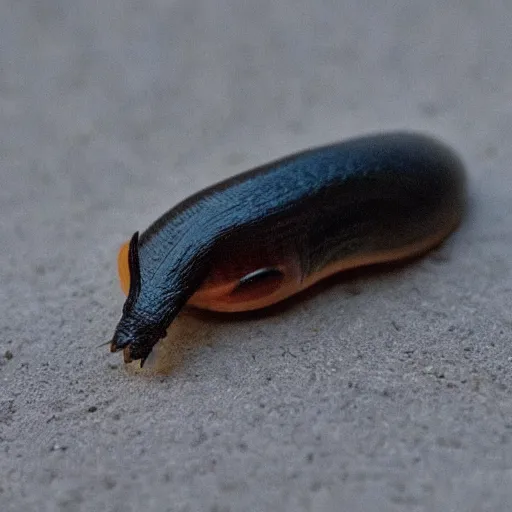 Image similar to a slug with an eyeball on its back