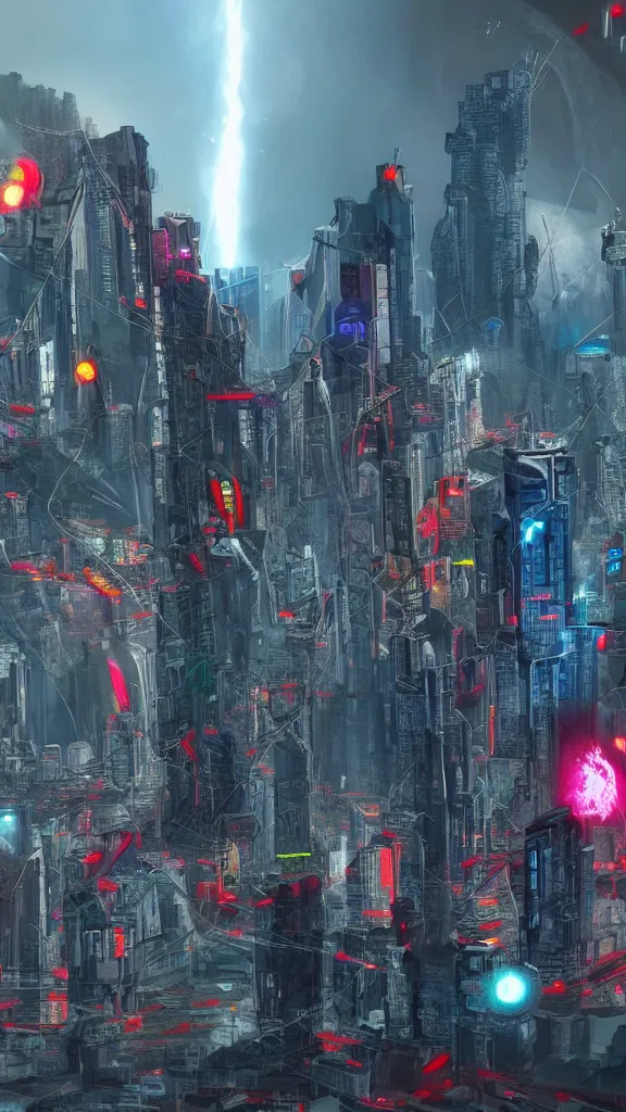 Image similar to chile being invaded by aliens, cyberpunk, end of the world, high details, beautiful