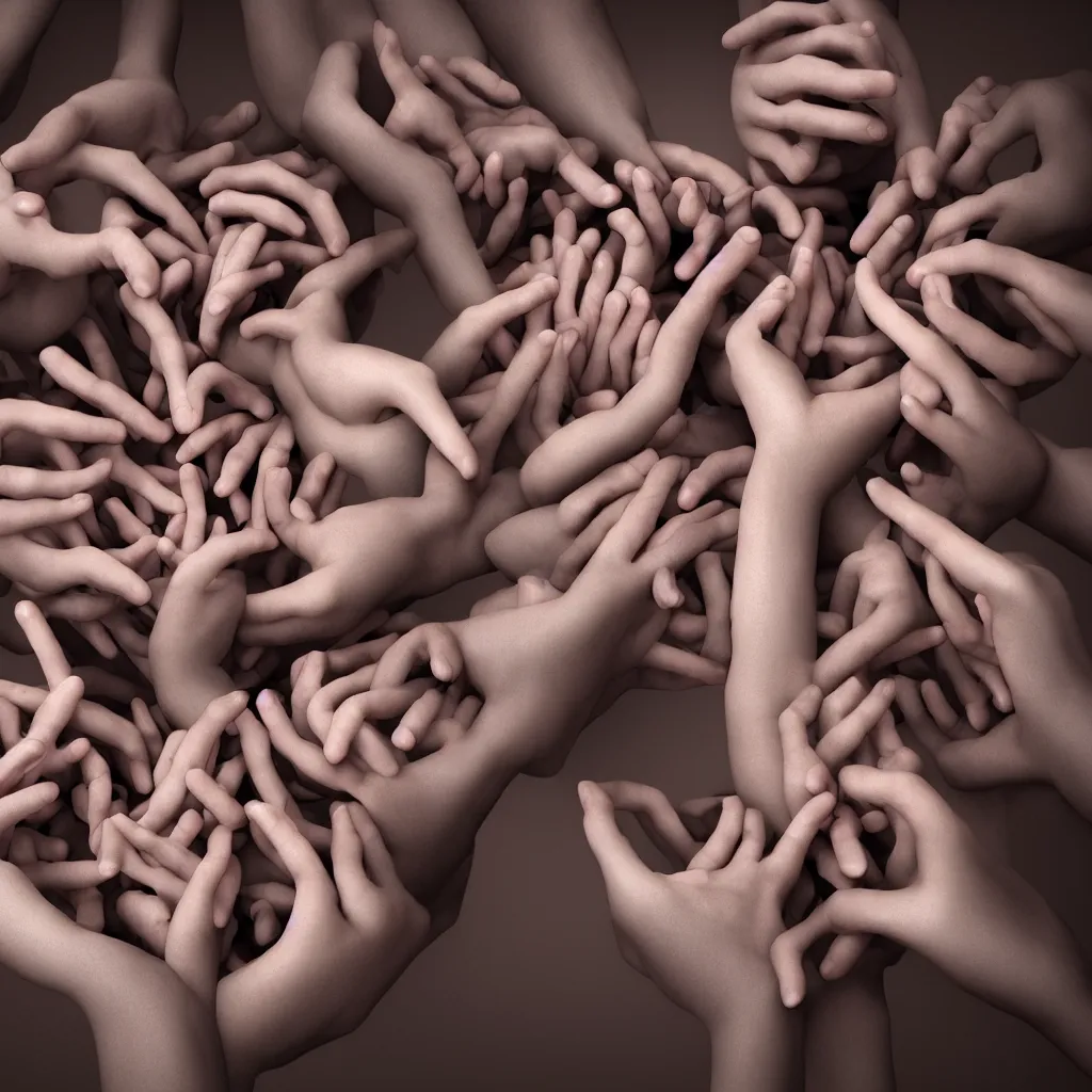 Image similar to hands holding dozens of human eyeballs, octane render, photo realistic, hyper realistic, 8 k resoluton in the style of alvin schwartz